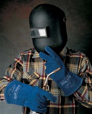 Memphis 4600 Blue Beast Premium Select Side Leather Welding Glove with Reinforced Palm, Wing Thumb, Full Therm-Sock Lining and Sewn with Kevlar Thread, Size Large, Sold by the Pair