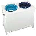 Castlemere CC-880 16" High White Matte Elevated Pet Feeder with Storage