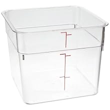 Cambro 6SFSCW 6 qt Capacity, 8-3/8" Length x 8-3/8" Width x 7-1/4" Height, CamSquares Camwear Clear Polycarbonate Food Storage Container (Cover Sold Separately)
