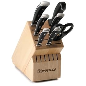Wusthof Classic Ikon 8-Piece Knife Set with Block, Black: Kitchen &amp; Dining