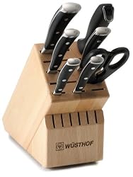 Wusthof Classic Ikon 8-Piece Knife Set with Block, Black
