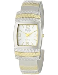 Golden Classic Womens 2224-twotone Ocean Fantasy Gold and Silver Metal Ocean Wave Detailing Bangle Watch