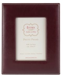 Leather Picture Frame, Burgundy, 4x6