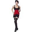 Sexy Halloween Costume Red Black Corset Saloon Girl Bloomers