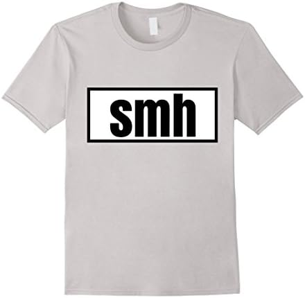 Smh white t shirt (slang shirt, urban slang t shirt) - Male Medium - Silver