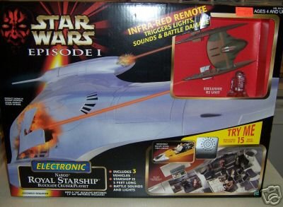41YWDA4KXHL Star Wars Episode 1 Electronic Naboo Royal Starship Blockade Cruiser Playset