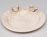 Lohmann 23090 Keramik-Vogeltraenke Blattform mit 2 Voegeln, 35x11 cm