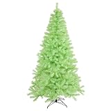 4' Chartreuse Pre-Lit Laser Tinsel Artificial Christmas Tree - Green Lights