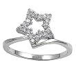 Sterling Silver Ring - Star - Round Clear CZ - Prong Set - 11 mm x 2 mm, Sizes 4-9 Sterling Silver Ring - Star - Round Clear CZ - Prong Set - 11 mm x 2 mm, Sizes 4-9