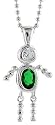 Sterling Silver Birthstone Baby Brat Boy Pendant for " May"