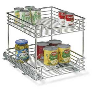 14.5 Inch Two Tier Sliding Chrome Organizer