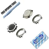 Jet Black + Clear/White Blackberry Trackball / Joystick / Navigate / Pearl / Ring Repair Replacement Fix Fixing for Rim Blackberry Pearl 8100 8130 Curve 8300 8310 8320 8800 8820 8830 Plus Opening Tool with Exclusive FREE Complimentary Super Deal Micro Fiber Cleaning Cloth