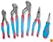 Channellock CBS-3 Code Blue 5 Piece 9-1/2-Inch, 10-Inch Tongue and Groove, 8-1/2-Inch Needle Nose and 8-Inch Cutting Plier Set