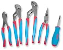Channellock CBS-3 Code Blue 5 Piece 9-1/2-Inch, 10-Inch Tongue and Groove, 8-1/2-Inch Needle Nose and 8-Inch Cutting Plier Set
