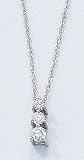 14K White Gold .25 ctw Diamond Pendant and Rope Chain