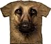 The Mountain, German Shepherd Face, Mens T-shirt, Light Brown, XL