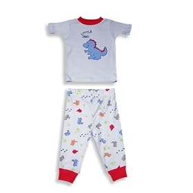B.T. Kids - SLIGHT IR** Toddler Boys Short Sleeved Cotton Pajama Set, Blue, Multi