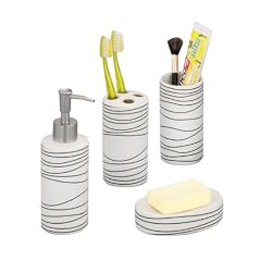 Zeller 18250 Bad-Access.-Set, 4-teilig, Keramik, wei�