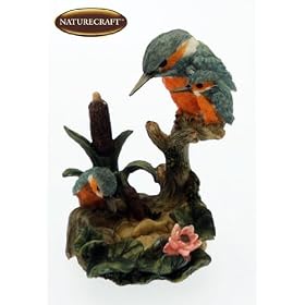 Naturecraft Birds - Kingfisher Family On A Branch Ornament