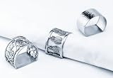 Ginkgo Grape Leaf Pewter Napkin Rings, Set of 4