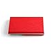 Partstock(TM) Ladys Cross Pattern PU Leather and Stainless Steel Business Name Card Holder Wallet Leather Credit Card ID Case/Holder 25 Name Cards Case with Magnetic Shut.(Red)