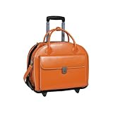 McKleinUSA Glen Ellyn 94360 W Series Italian Leather Detachable-Wheeled Ladies Briefcase (Orange)