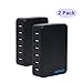 60W USB Charger APXX 2-Pack 6-port 12A High Speed Desktop Intelligent USB Charger for iPhone 6 6S 5 5S 5C, iPad Air Air2 mini3 mini, Samsung S6 S6 Edge S5 S4 Note3, HTC M9 M8 and More