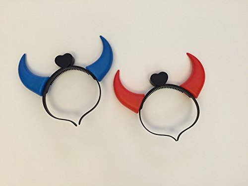 Halloween Horn LED Lights - Great For Costumes Assesories, Parties, Tick or Teating or Having Fun - 2 Pack With Devil Red & Blue