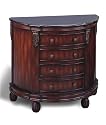 Cherry Finish Marble Top Entry Way Accent Bombe Chest