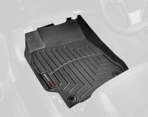 2010-2012 Hyundai Santa Fe Black WeatherTech Floor Liner (Full Set) [Two Retention Knobs]