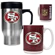 San Francisco 49ers NFL Travel Mug & Gameball Ceramic Mug Set - Primary logo