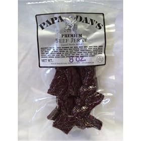 Hickory Beef Jerky by Papa Dan's is slow cooked in a wood smoker with real hickory wood chips to bring you that mild, 