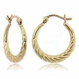 14K Gold Curved Hoop Earrings