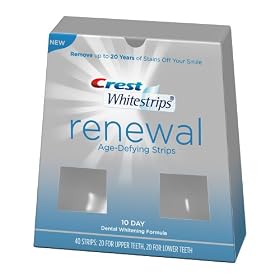 Crest WhiteStrips Renewal Age Defying Strips, Dental Whitening Formula (10 Day Treatment, 40 Strips)