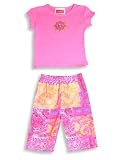 Rubbies - Girls Short Sleeved Capri Set, Pink, Multi