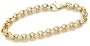 14k Yellow Gold Faceted Rolo Link Bracelet, 7.5"