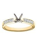 14k Yellow Gold Princess-Cut Diamond Engagement Ring Setting (2/5 ct tw, J, I1)