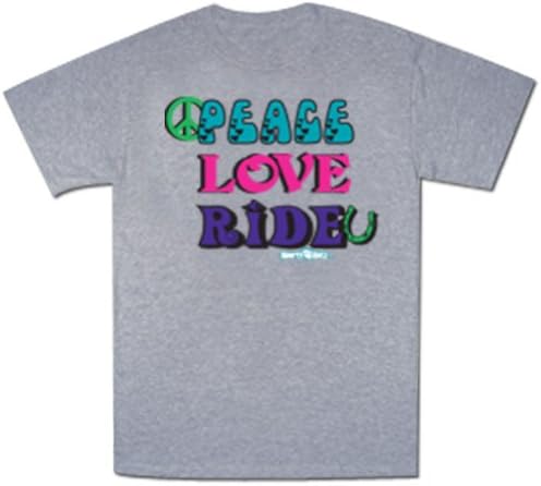 Sports Katz PEACE LOVE RIDE HORSES T-shirt Heather Gray Medium