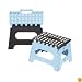 Kennedy Home Collection 3575 Fold Away Step Stool, Aqua and Black, 9-Inch