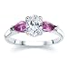 1.00 CT OVAL DIAMOND W PEAR PINK SAPPHIRE RING 18K