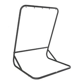 Black Outdoor Haven Hanging Chair Frame Stand by visiondecor Furniture
