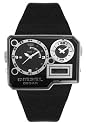 Diesel Men's Analog and Digital Stainless Steel and Black Leather Watch #DZ7101