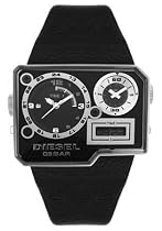 Diesel Men's Analog and Digital Stainless Steel and Black Leather Watch #DZ7101