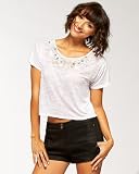bebe Cropped Jewel Slub Tee