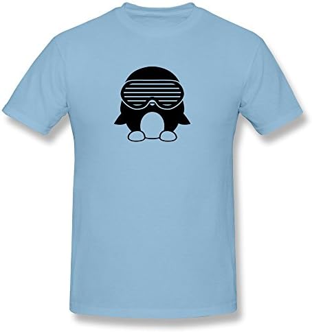 FJSC Men's Funky Penguin T Shirt SkyBlue Small