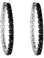 Black Diamond Hoop Earrings 1/2ctw