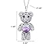 EleQueen Women's Silver-tone Love Heart Bear Pendant Necklace Purple Adorned with Austrian Crystals