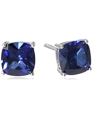 Sterling Silver and Created Blue Sapphire Stud Earrings