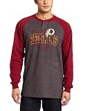 NFL Men's Washington Redskins Bsd Henley Adult Long Sleeve Henley Tee (Charcoal Heather/Dark Garnet, Small)