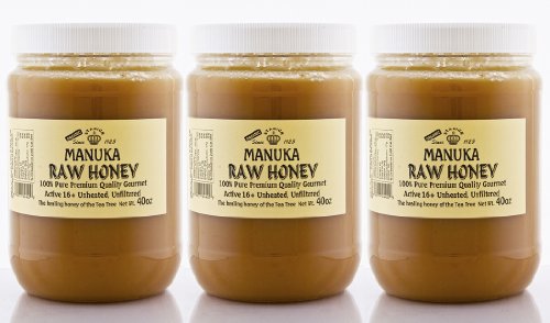 MANUKA RAW HONEY 3 JARS (40 OZ/JAR) ACTIVE 16+